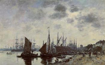 Eugene Boudin : Bordeaux, Bacalan, View from the Quay